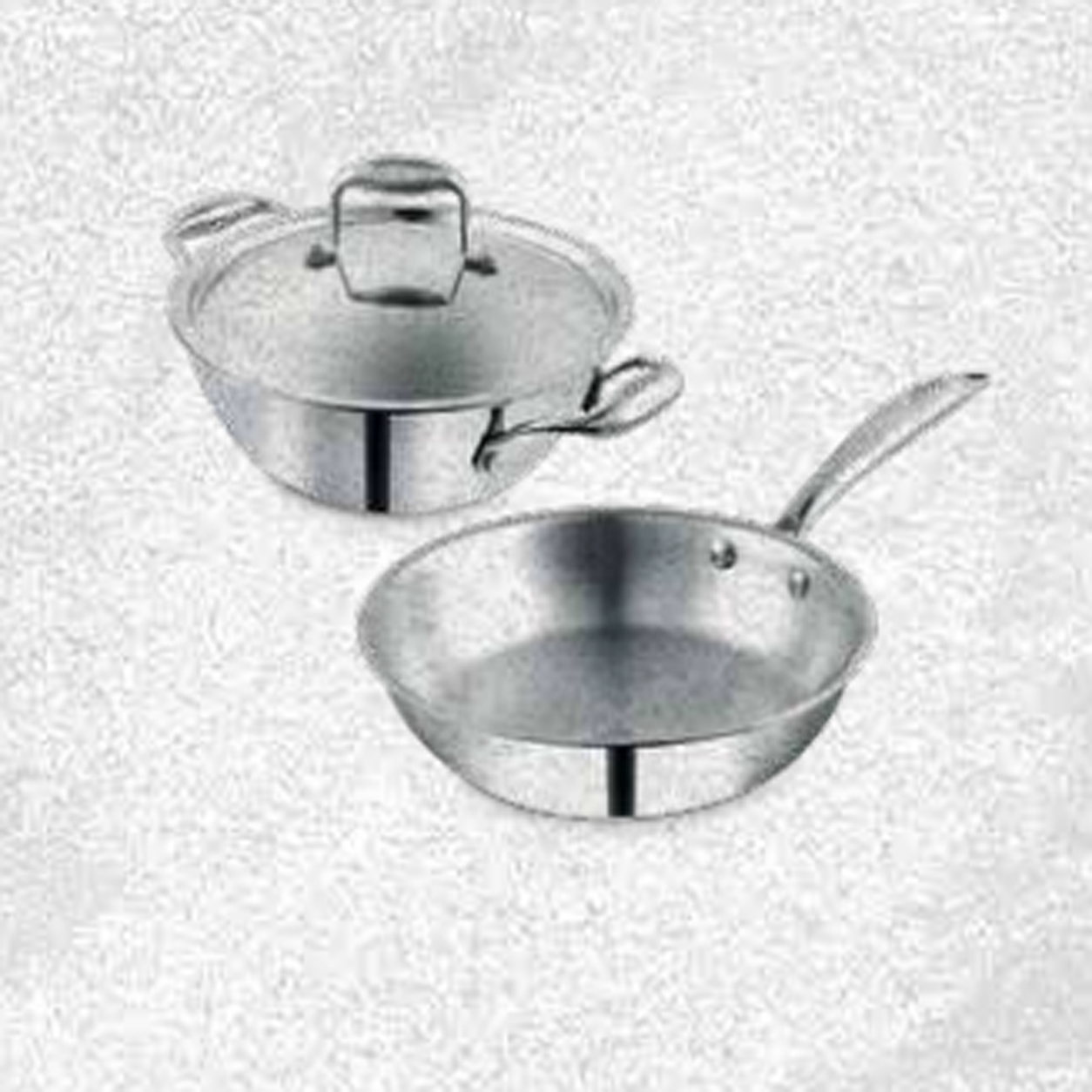 2 PC PLATINUM TRIPLY STAINLESS STEEL COMBO SET